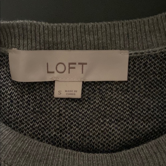 LOFT Gray and Black Polka Dot Long Sleeve Sweater Dress - Picture 5 of 6